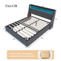 Storage Bed 140/160x200 with slatted base, Upholstered Bed with LED Lighting, Double Bed with Storage, Padded Double Bed with Hydraulic Storage, Beds for Adults with Storage
