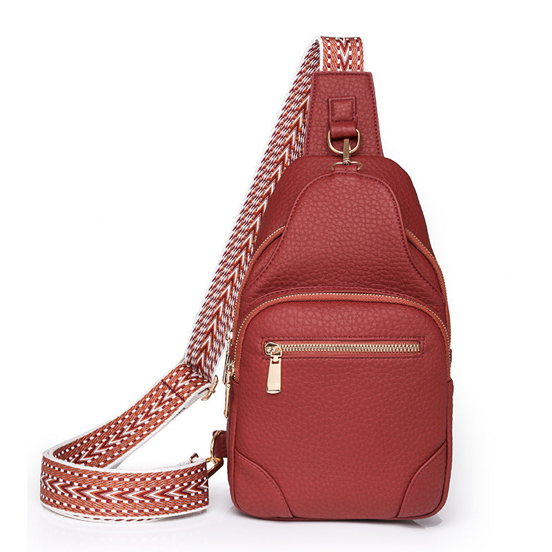 Cross-border Women's Chest Bag Soft Leather Fashion New Chest Crossbody Bag 2024 All-match Outgoing Backpack Casual Shoulder Bag