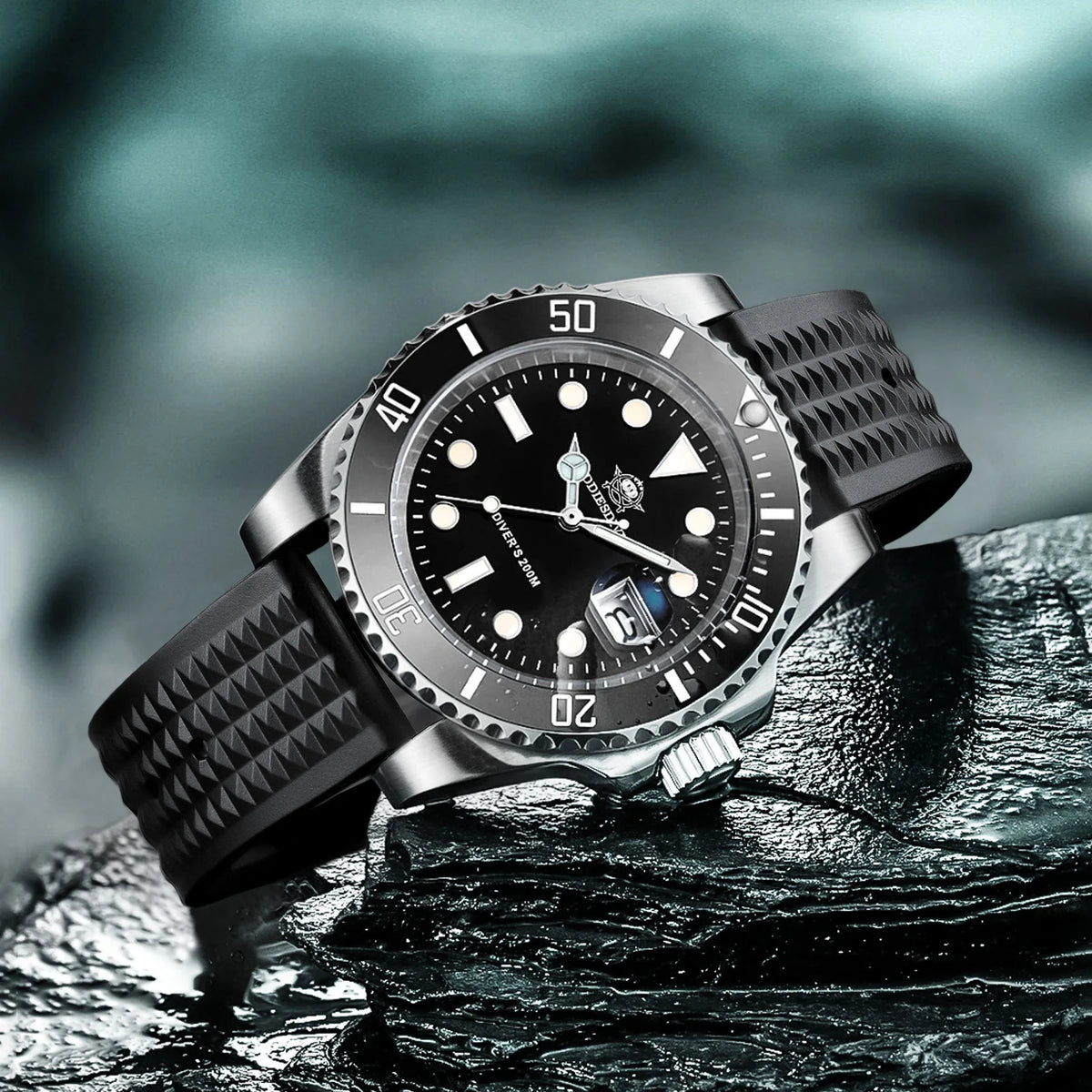 ADDIESDIVE Luxury Stainless Steel Quartz Watch For Men 20ATM Waterproof Date Clock Ceramic Bezel Sport Watches Relogio Masculino