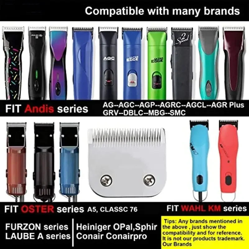 4F,5F,7FC,9#,10#,30#,40#,50# Professional Pet Dog Clipper Blade Fit For Most Andis,Oster A5 ,Wahl KM Clippers Animals Clippers