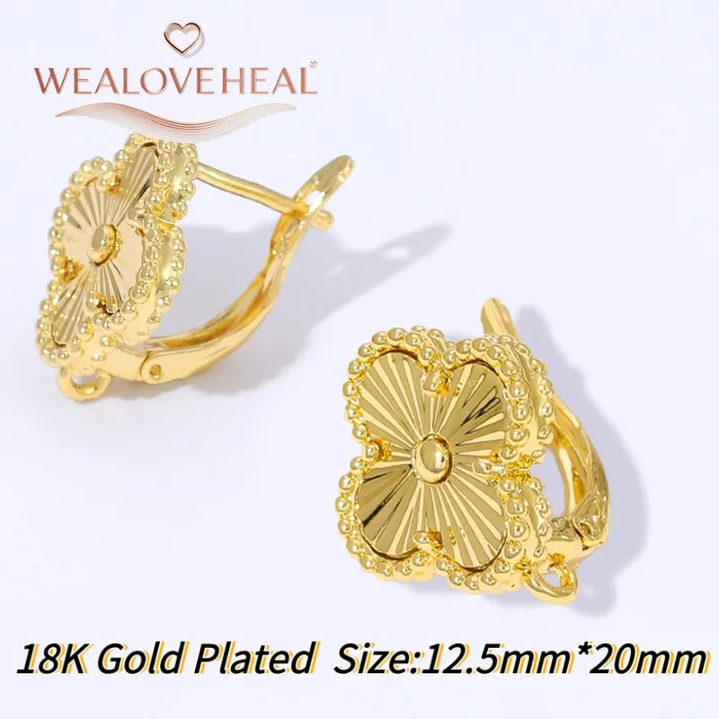 18K Gold Plated Brass Metal Leverback Earwire,Handmade DIY Earrings Findings Accessories, High Quality Heart Earring Hook Clasps