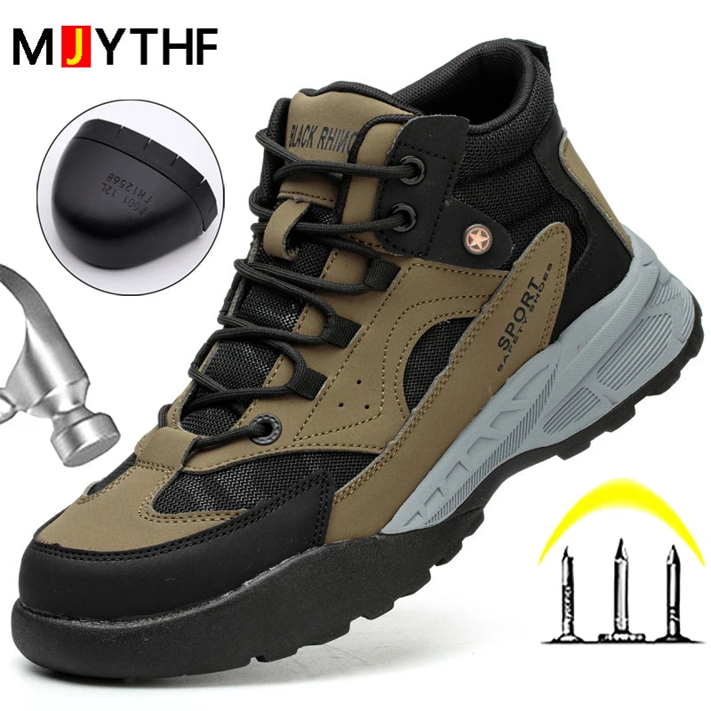 Large size 49 Safety Shoes Men Anti-Smash Anti Puncture Work Shoes Outdoor Men's Hiking Shoes Indestructible Sneakers Men Boots