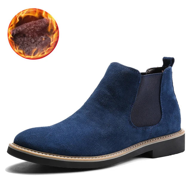 2023Casual shoes man  New Fashion Casual Men Ankle Chelsea Boots Male Shoes Cow Suede Leather Slip On Motorcycle Man Boot
