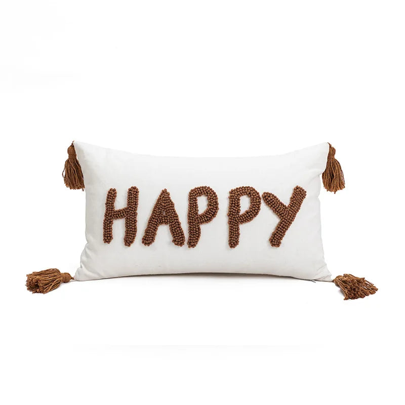 30x50/45x45CM Modern Minimalist Throw Pillow CoverNordic Brown Stamping Waist Cushion Cover Decor Home Decorative Pillowcase