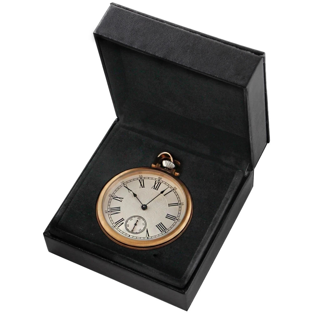 New Luxury Antique Pocket Watch Mechanical Wind Water Resistance Full Steel Pocket Fob Watch Christmas Birthday Collection Gift