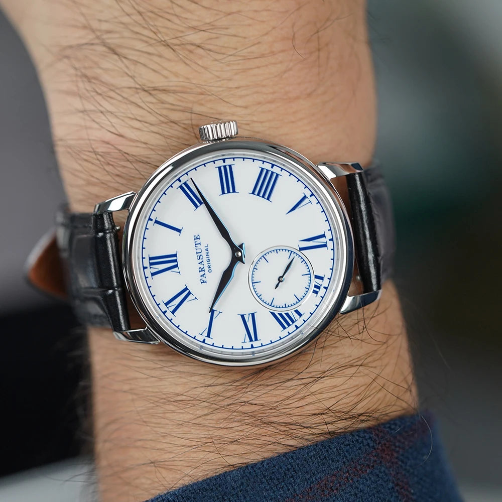 FARASUTE New 39mm Manual Customized Mechanical Movement Watch Men Casual Power Reserve 80 Hours Sapphire Wristwatch Reloj Hombre