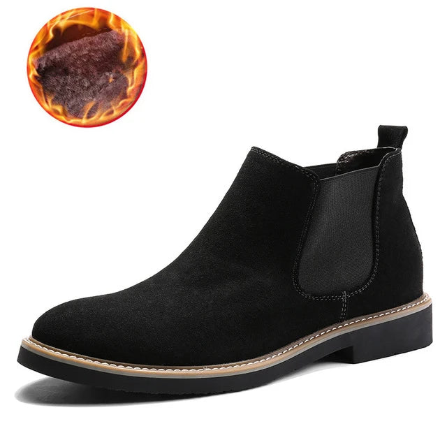 2023Casual shoes man  New Fashion Casual Men Ankle Chelsea Boots Male Shoes Cow Suede Leather Slip On Motorcycle Man Boot
