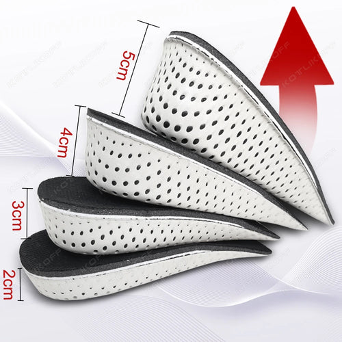 1/2 Pairs Ultralight Breathable Height Increase Half Insole Heel Heighten 2-5cm Height Increase Sport Cushion Unisex Shoe Pads