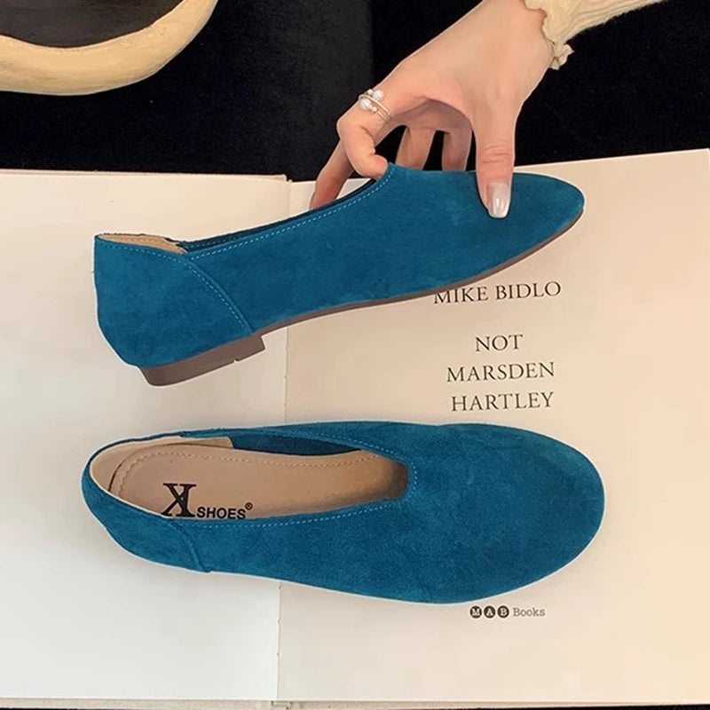 SUOJIALUN 2025 Spring New Women Flat Shoes Fashion Round Toe Slip On Ladies Casual Laofer Shoes Soft Flat Heel Outdoor Boat Shoe