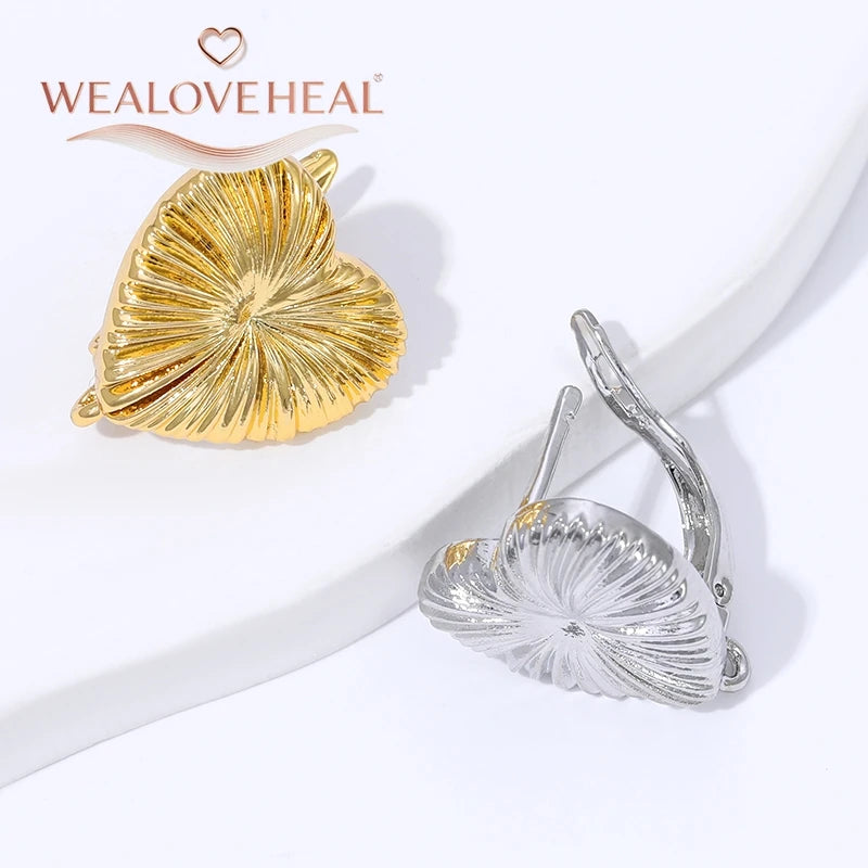 18K Gold Plated Brass Metal Leverback Earwire,Handmade DIY Earrings Findings Accessories, High Quality Heart Earring Hook Clasps