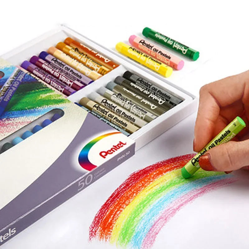 12-50Colors Japan Pentel Oil Pastels Color Paintings Fine Art Crayons Graffiti Eco-friendly Soft Crayons Art Supplies Stationery