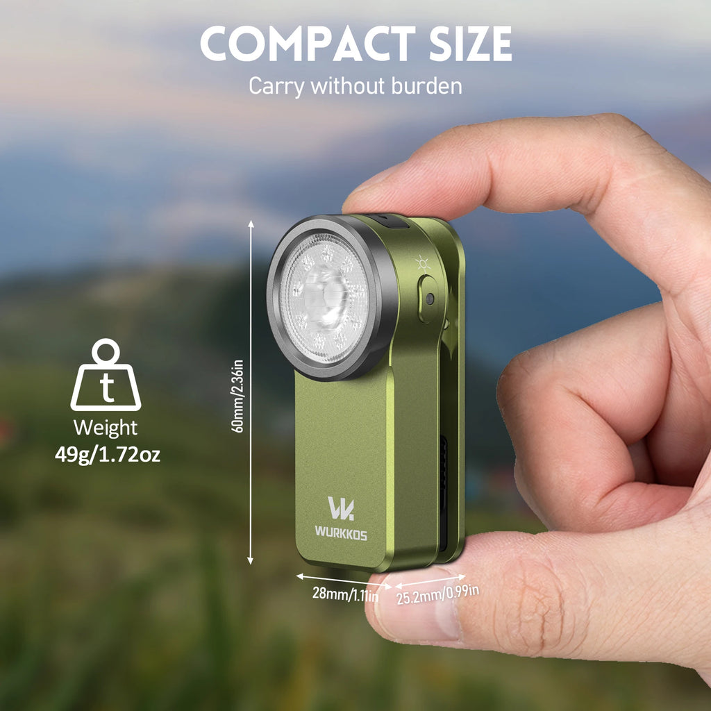 Wurkkos HD03 Clip Light 680LM USB C Rechargeable Pocket Flashlight Mini Spotlight/Flooglight Portable EDC RGB Torch with Magnet