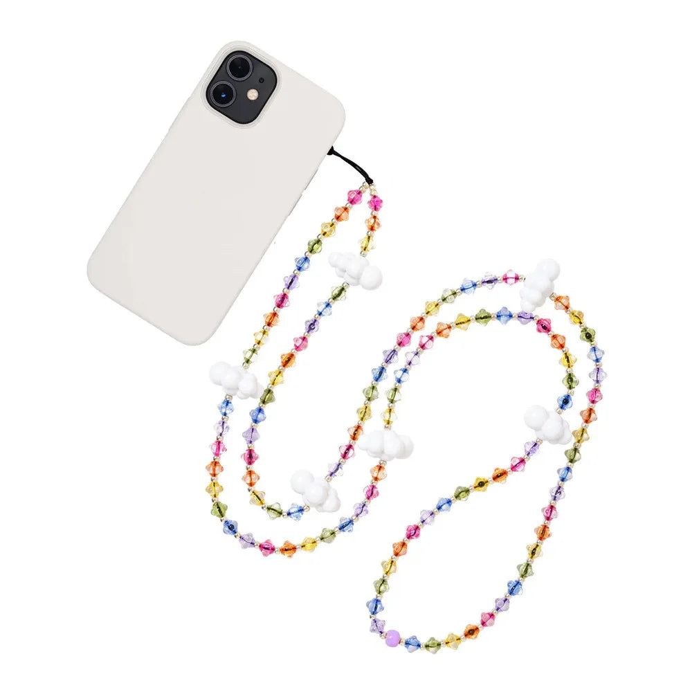 HERLOOK Clouds Phone Charm Colorful Beads Long Chain Strap Y2K Accessories Phone Lanyard Jewelry Cell Phones