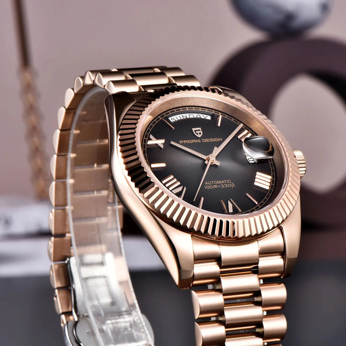 PAGANI DESIGN 2026 New DD36 Rose Gold Luxury Automatic Watch For Men Mechanical Wrist watch Men Sapphire Glass 10Bar Waterproof