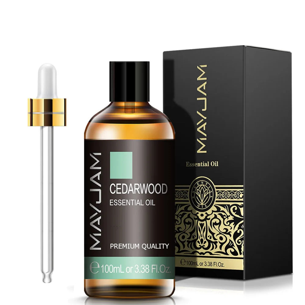 MAYJAM 100ML Pure Aroma Essential Oils Cinnamon Rosemary Cedarwood Lemongrass Tea Tree Oil for Massage Humidifier Soaps Candle