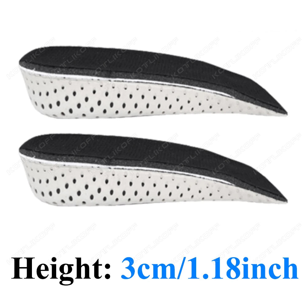 1/2 Pairs Ultralight Breathable Height Increase Half Insole Heel Heighten 2-5cm Height Increase Sport Cushion Unisex Shoe Pads