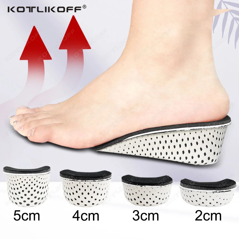 1/2 Pairs Ultralight Breathable Height Increase Half Insole Heel Heighten 2-5cm Height Increase Sport Cushion Unisex Shoe Pads