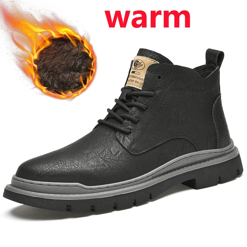 Ankel Boots Man Elevator  Height Increase Shoes for Men Business Insole 6CM Wedding Formal Black Leather