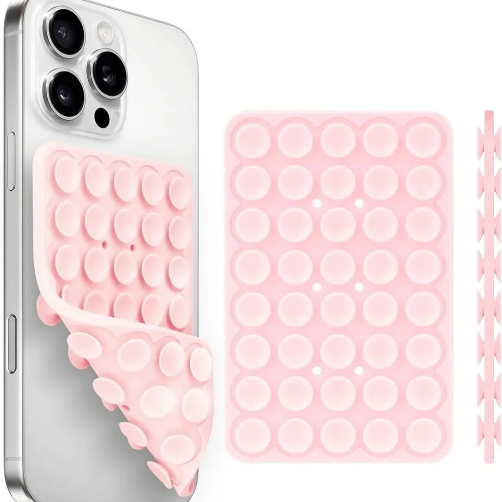 Silicone Phone Grip for iPhone & Android Hands-Free Cell Phone Holder with 40 Strong Suction Cups for Selfies Videos & Mobile Fidget Mirror Holder - Cellphone
