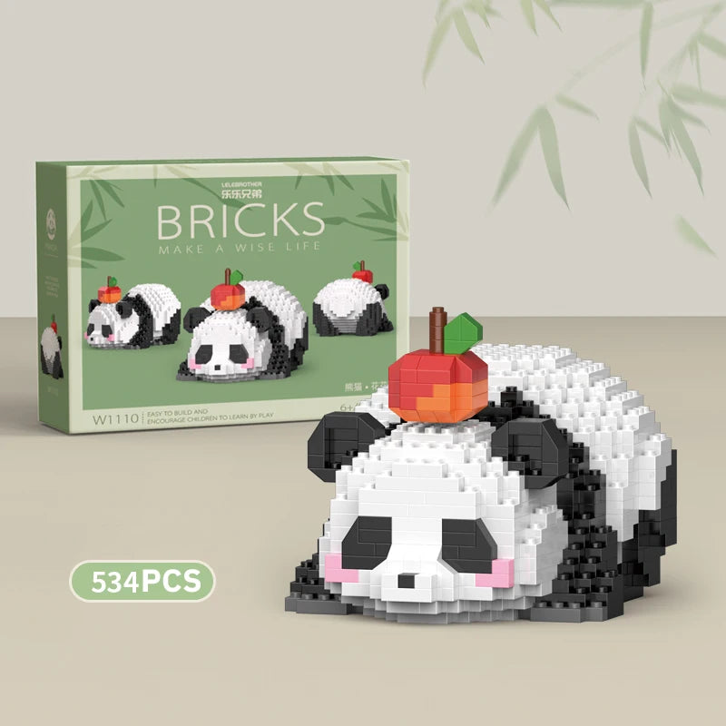 Creative DIY Assemable Animal Cute MINI Chinese Style Animal Panda Building Block Educational Boy Toys For Children Model Bricks