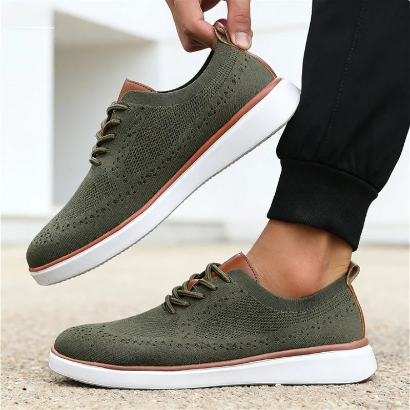 New Classis Men's Causal Shoes Mesh Breathable Non Slip Walking Shoes Fashion Soft Sole Stylish Sneakers Tennis Flat Shoes Men