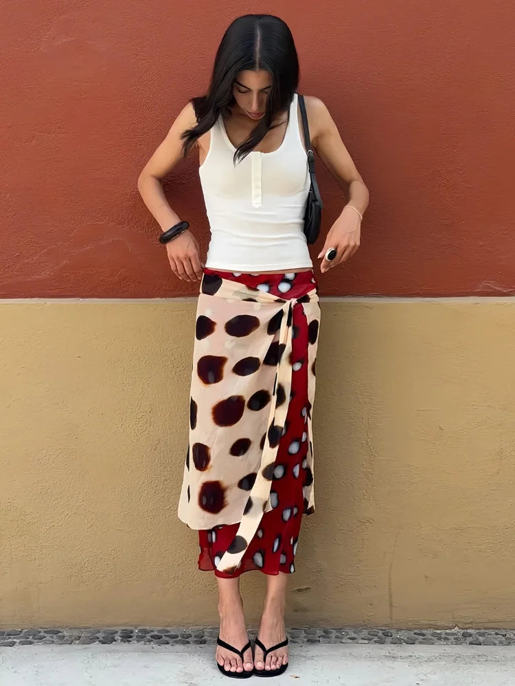 Trendy Slip Dress Animal Print V-neck Ruched Drawstring Sexy Maxi Women Dresses Beach Vacation Stylish Retro Summer Party Outfit