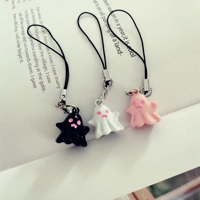 Ghost Mobile Phone Charms Straps Lanyard Halloween Kawaii Women Phones Keychain Accessories Fashion Cute Ins style jewelry