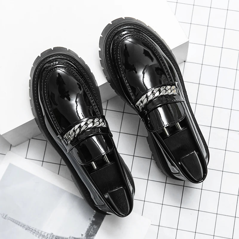 Genuine Leather Shoe for Men Increase Breathabe Casual Leather Shoes Trend Green British Big Head Shoes Men Casual Leather Shoes