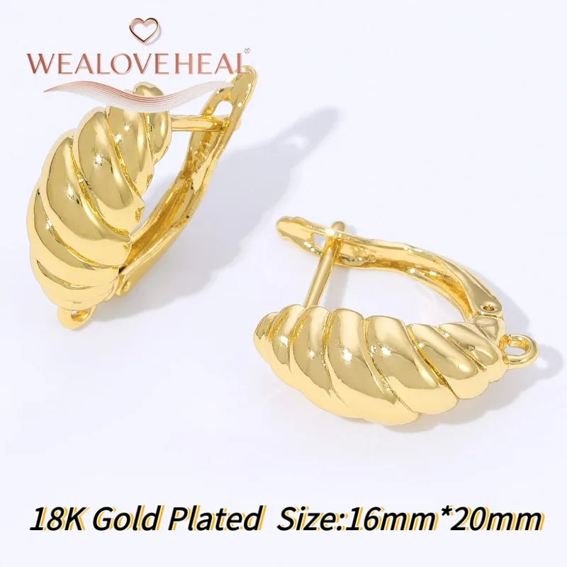 18K Gold Plated Brass Metal Leverback Earwire,Handmade DIY Earrings Findings Accessories, High Quality Heart Earring Hook Clasps