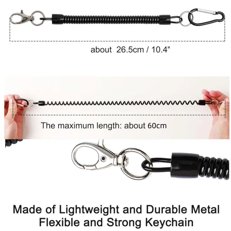 Scalable Spring Coil Keychain, Anti-theft And Anti Loss Elastic Rope, Suitable for Wallet Chains, Keys, And Mobile Phones