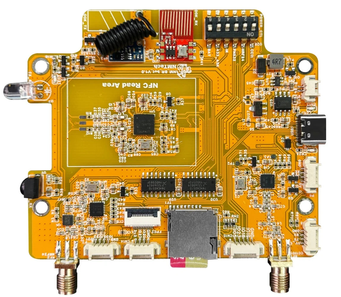 The NM-RF-Hat Companion Hat, Multi-Band RF for ESP32-2432S028 Bruce CYD CC1101 NRF24 PN532 IR TX/RX 433M OOK Power Mgmt TF Slot