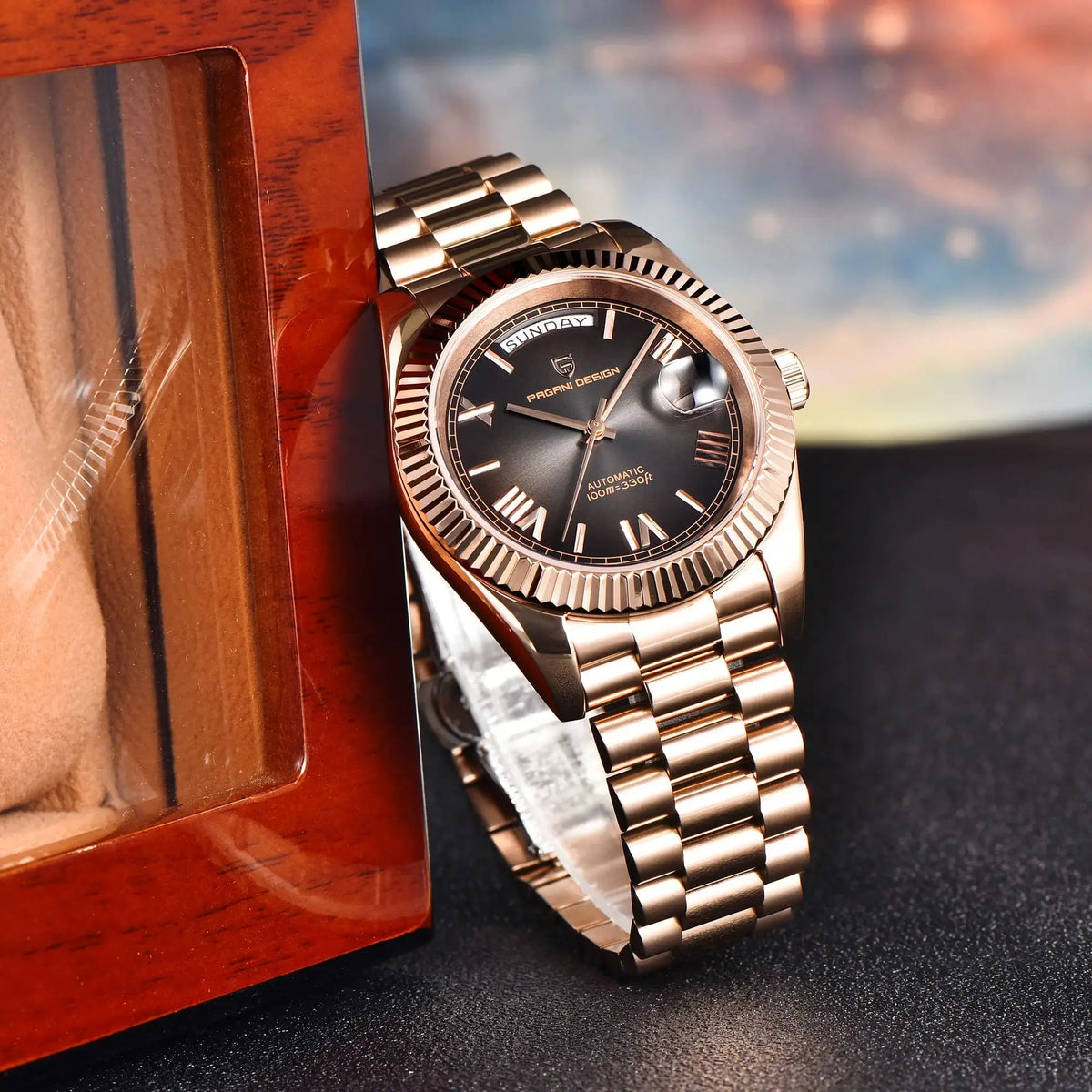PAGANI DESIGN 2026 New DD36 Rose Gold Luxury Automatic Watch For Men Mechanical Wrist watch Men Sapphire Glass 10Bar Waterproof