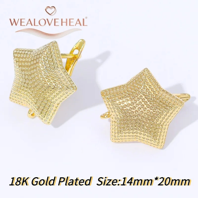18K Gold Plated Brass Metal Leverback Earwire,Handmade DIY Earrings Findings Accessories, High Quality Heart Earring Hook Clasps