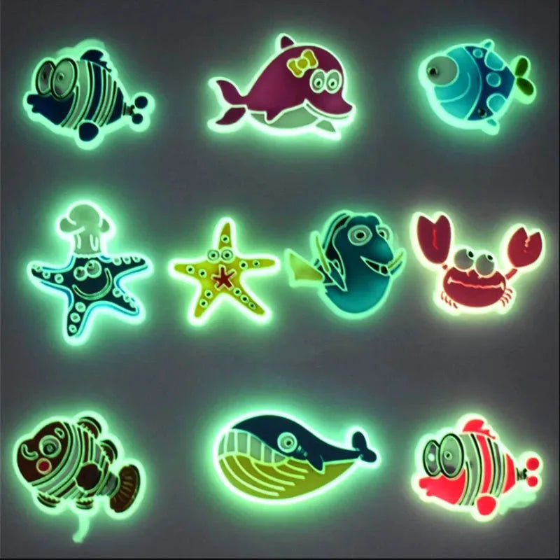 PVC glowing in dark  Shoe Decoration Buckle Charm Accessories 1pcs bling duck rubbit animal DIY Combination for clog DIY