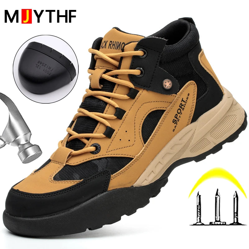 Large size 49 Safety Shoes Men Anti-Smash Anti Puncture Work Shoes Outdoor Men's Hiking Shoes Indestructible Sneakers Men Boots