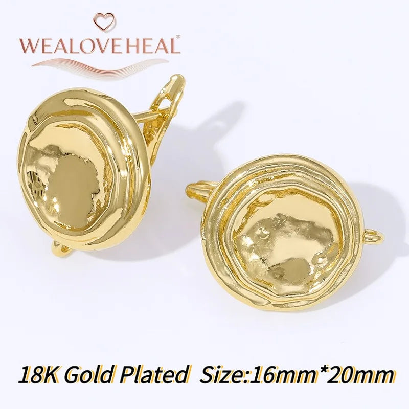 18K Gold Plated Brass Metal Leverback Earwire,Handmade DIY Earrings Findings Accessories, High Quality Heart Earring Hook Clasps