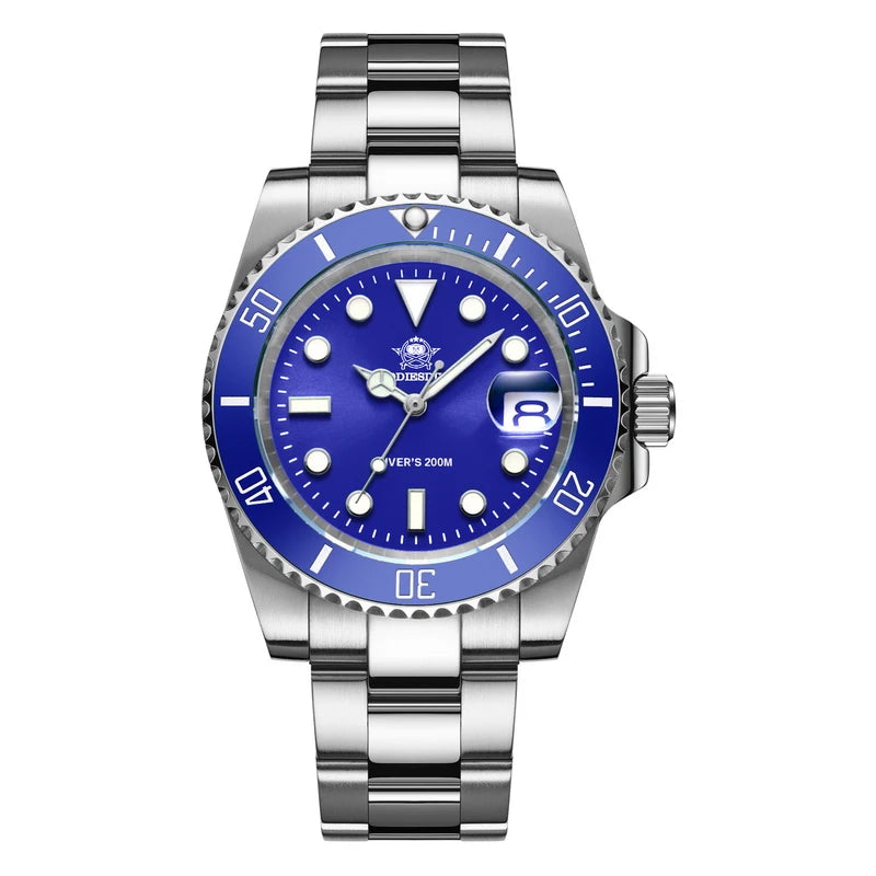 ADDIESDIVE Luxury Stainless Steel Quartz Watch For Men 20ATM Waterproof Date Clock Ceramic Bezel Sport Watches Relogio Masculino