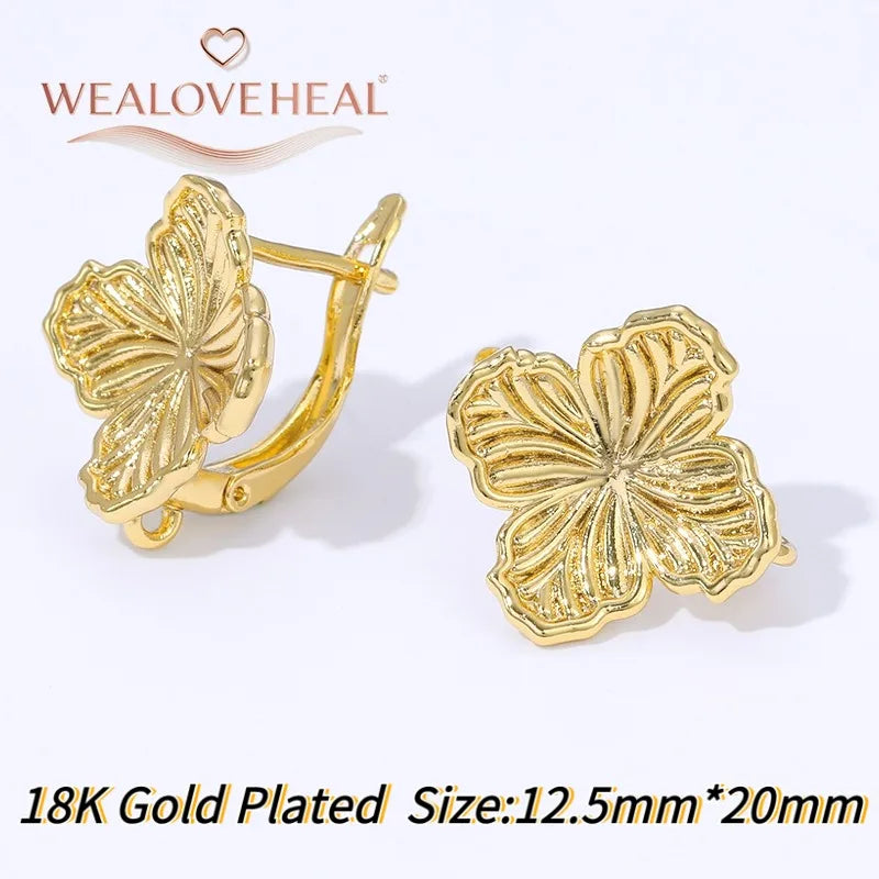 18K Gold Plated Brass Metal Leverback Earwire,Handmade DIY Earrings Findings Accessories, High Quality Heart Earring Hook Clasps