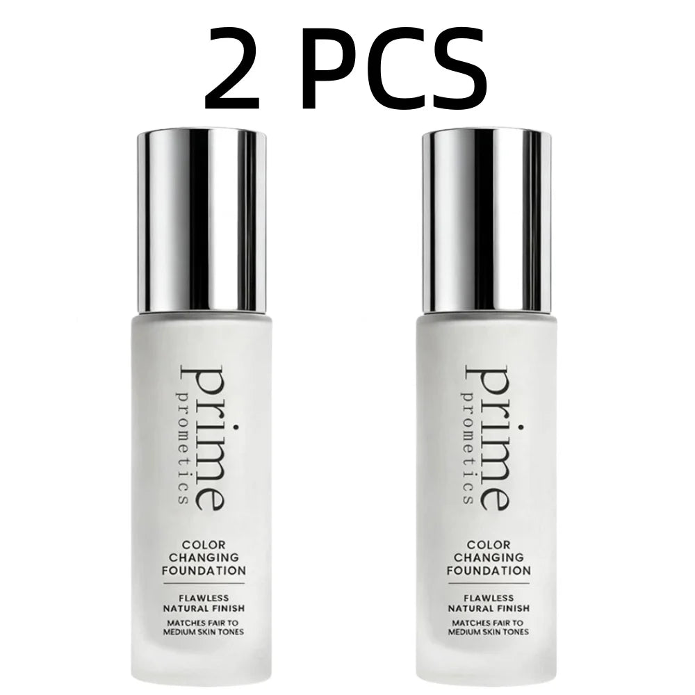 Prime Prometics Color Changing Foundation 30ml Tone Matching Liquid Makeup Flawless Natural Finish Waterproof Face Base Cream