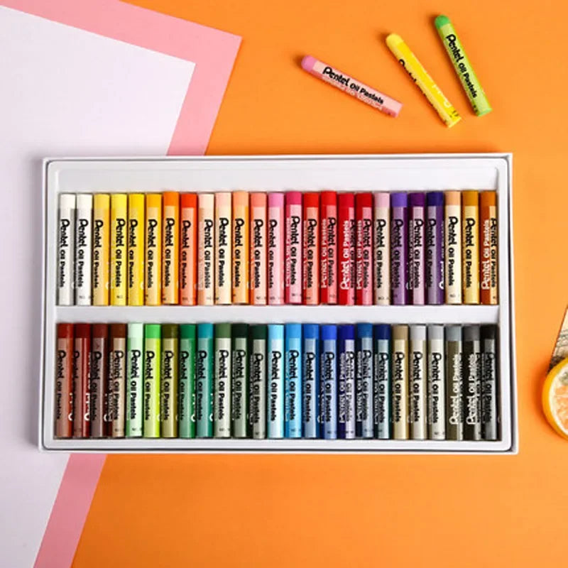 12-50Colors Japan Pentel Oil Pastels Color Paintings Fine Art Crayons Graffiti Eco-friendly Soft Crayons Art Supplies Stationery