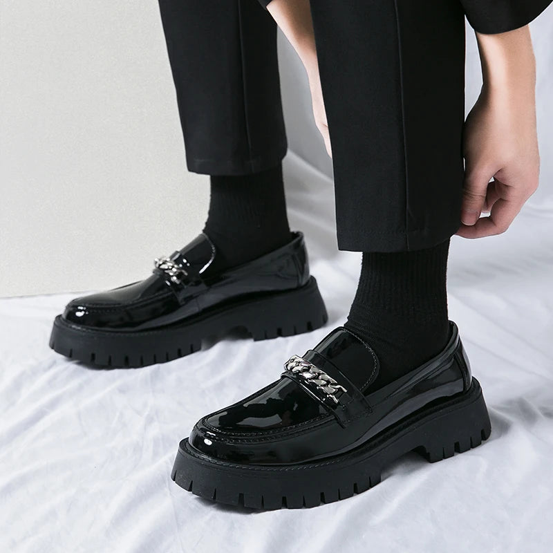 Genuine Leather Shoe for Men Increase Breathabe Casual Leather Shoes Trend Green British Big Head Shoes Men Casual Leather Shoes