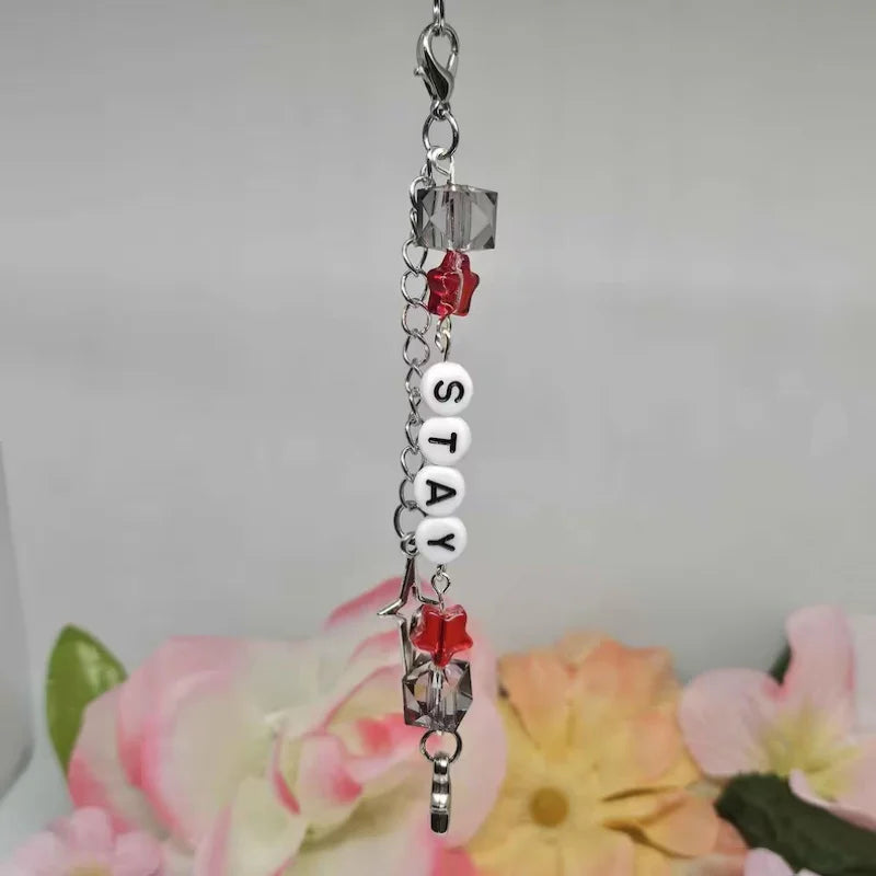 KPOP SKZ star team members handmade keychains, mobile phones, and light sticks charm