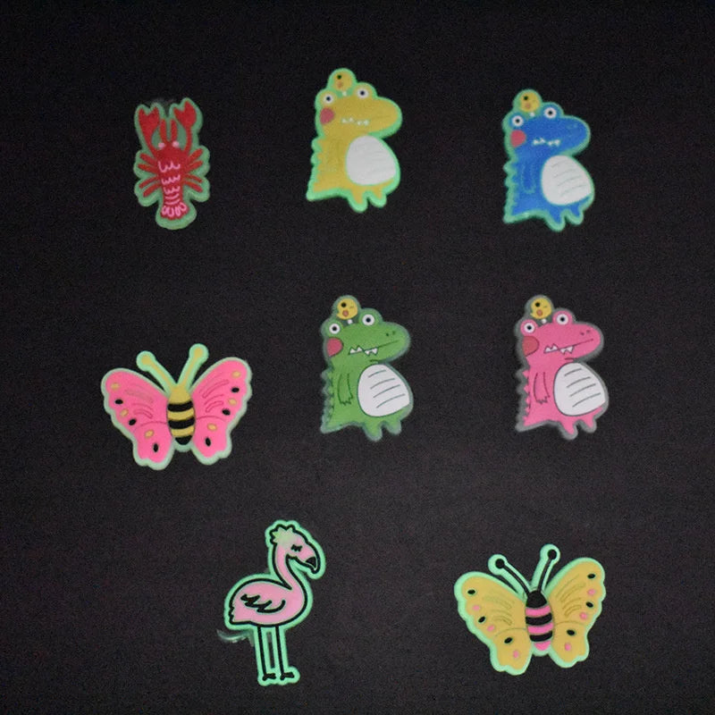 PVC glowing in dark  Shoe Decoration Buckle Charm Accessories 1pcs bling duck rubbit animal DIY Combination for clog DIY