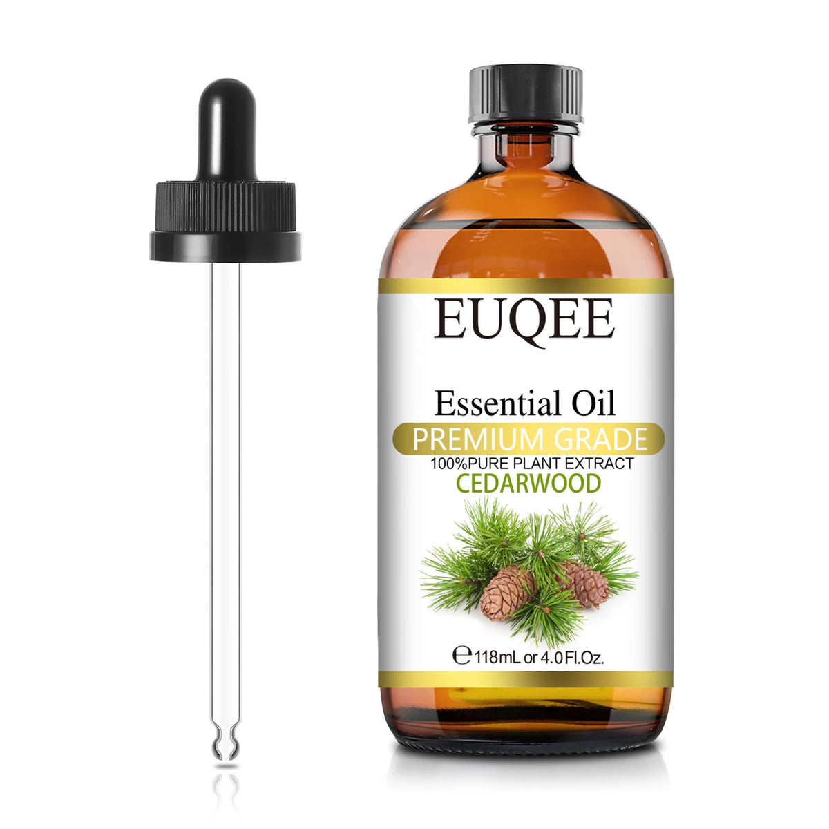 EUQEE 118ML Natural Essential Oil For Humidifier Diffuser Lemon Eucalyptus Helichrysum Copaiba Grapefruit Cedarwood Aroma Oils