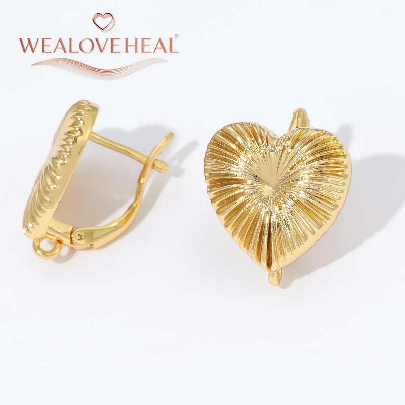18K Gold Plated Brass Metal Leverback Earwire,Handmade DIY Earrings Findings Accessories, High Quality Heart Earring Hook Clasps