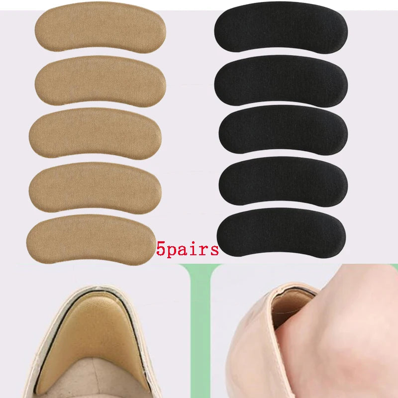 5Pairs Heel Insoles Patch Pain Relief Anti-wear Cushion Pad Feet Care Heel Protector Adhesive Back Sticker Shoes Insert Insole