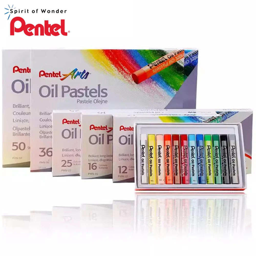 12-50Colors Japan Pentel Oil Pastels Color Paintings Fine Art Crayons Graffiti Eco-friendly Soft Crayons Art Supplies Stationery
