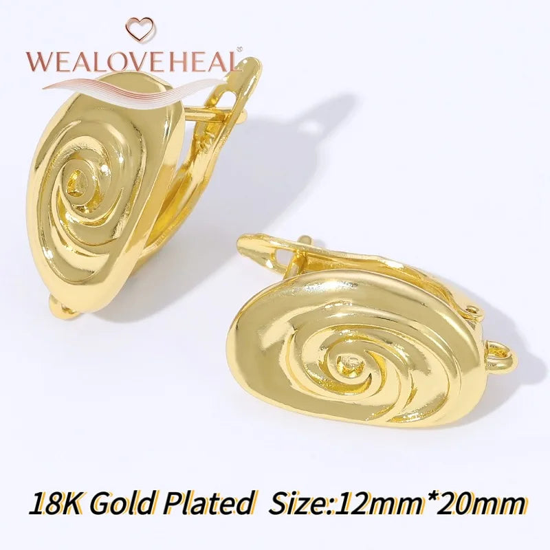 18K Gold Plated Brass Metal Leverback Earwire,Handmade DIY Earrings Findings Accessories, High Quality Heart Earring Hook Clasps