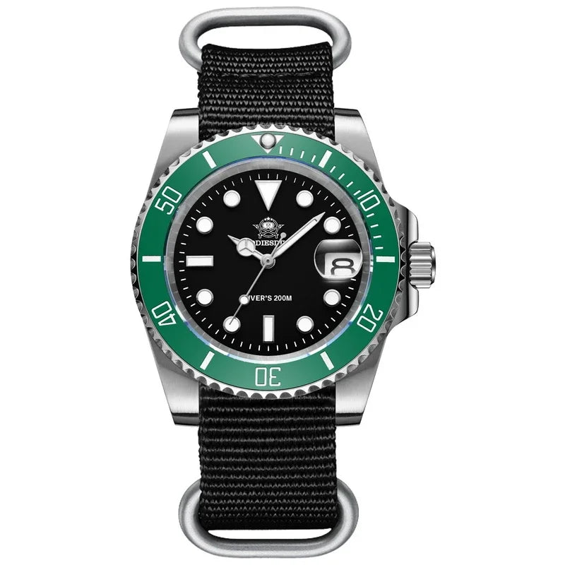 ADDIESDIVE Luxury Stainless Steel Quartz Watch For Men 20ATM Waterproof Date Clock Ceramic Bezel Sport Watches Relogio Masculino