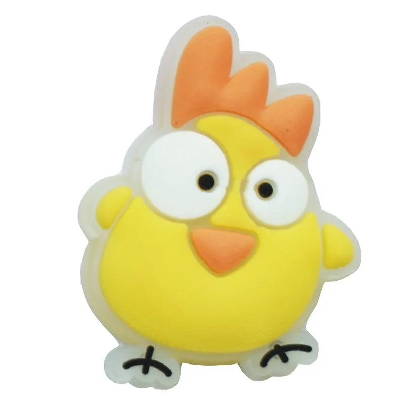 PVC glowing in dark  Shoe Decoration Buckle Charm Accessories 1pcs bling duck rubbit animal DIY Combination for clog DIY